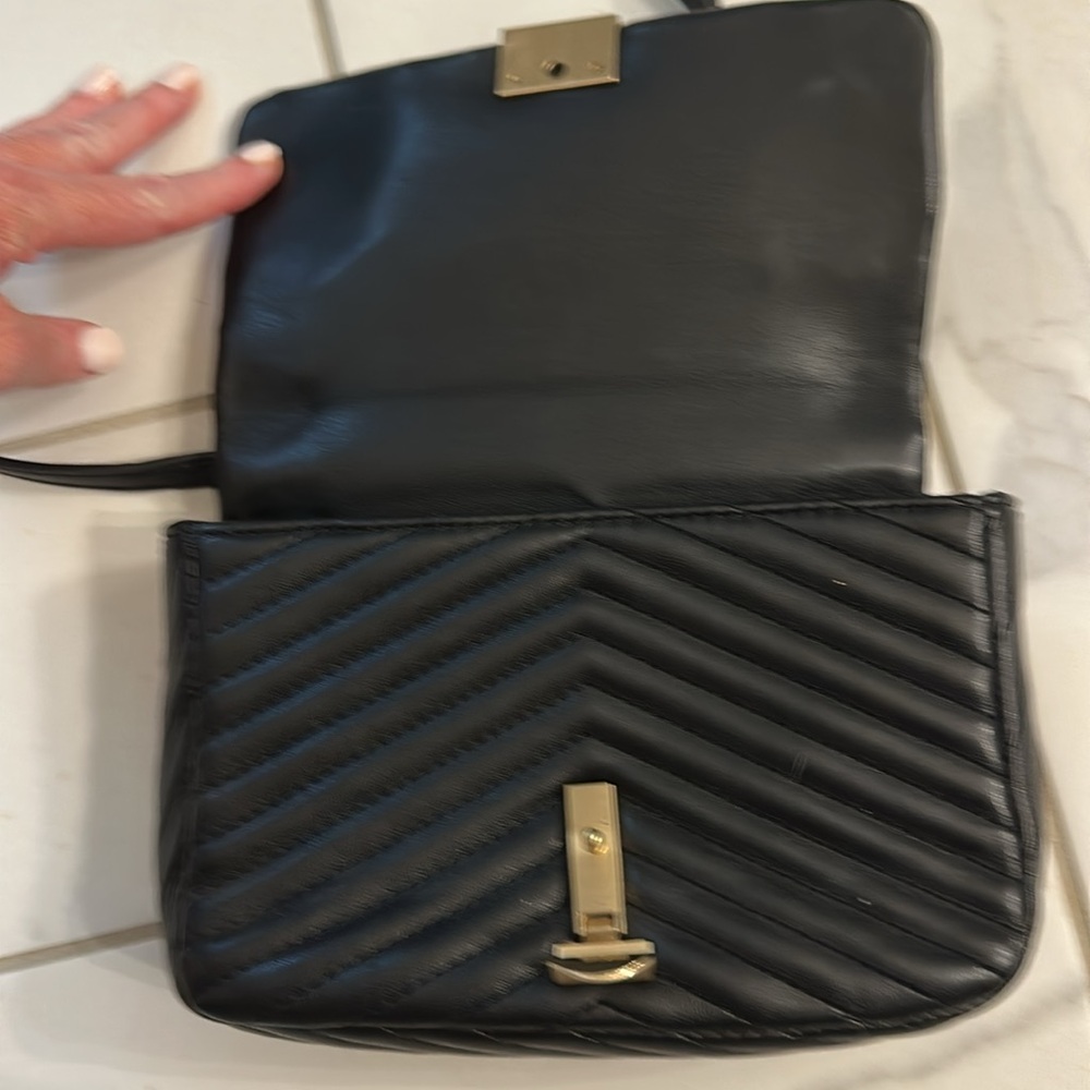 Topshop Black Quilted Leather Shoulder Bag - Picture 3 of 7